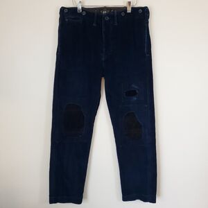 Ralph Lauren Double R L Harrington Patchwork Distressed Corduroy Trousers